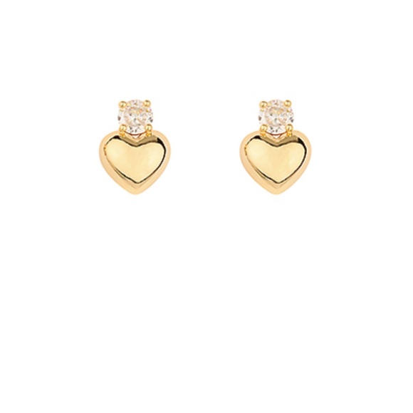Rhinestone & Heart Earrings - Picture 1 of 1